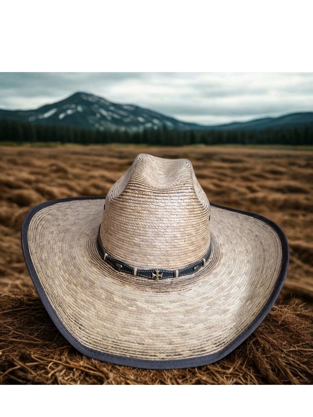 Cody James Ponderosa Men's Cowboy Hat - Natural with Leather Trim